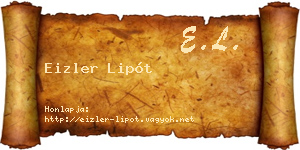 Eizler Lipót névjegykártya